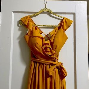 Revelry Bridesmaid Dress: Valerie Chiffon Faux Wrap Dress